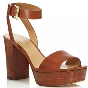 UEC MICHAEL Michael Kors Brown Platform Sandals with Chunky Heel